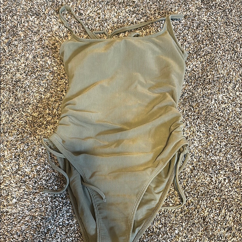 Olive Green One Piece Swimsuit